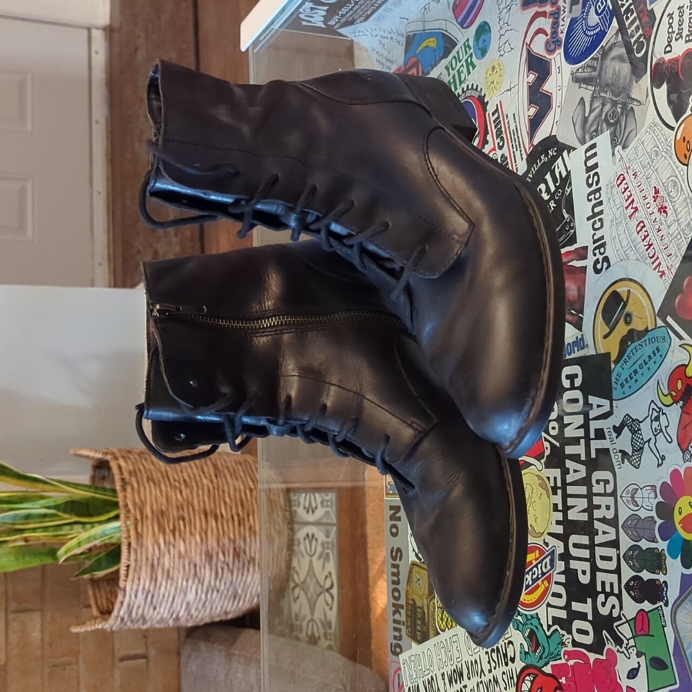 Born lace-up leather combat boots
